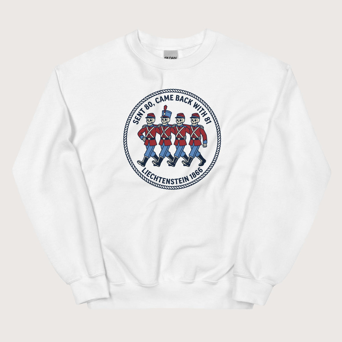 White Liechtenstein 1866 Sweatshirt - history buff gift by HistoHead
