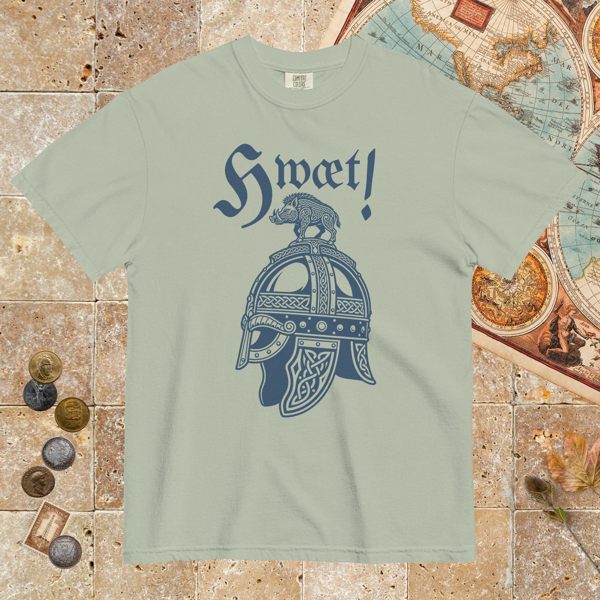 Bay Hwæt Boar-Crested Helmet - Premium Tee - history buff gift by HistoHead