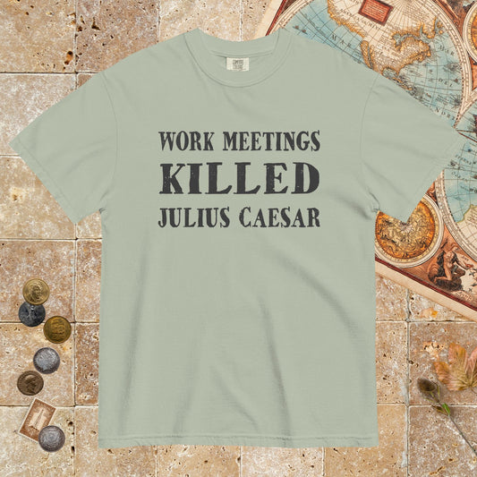 Bay Work Meetings Killed Julius Caesar - Premium Tee - history buff gift by HistoHead