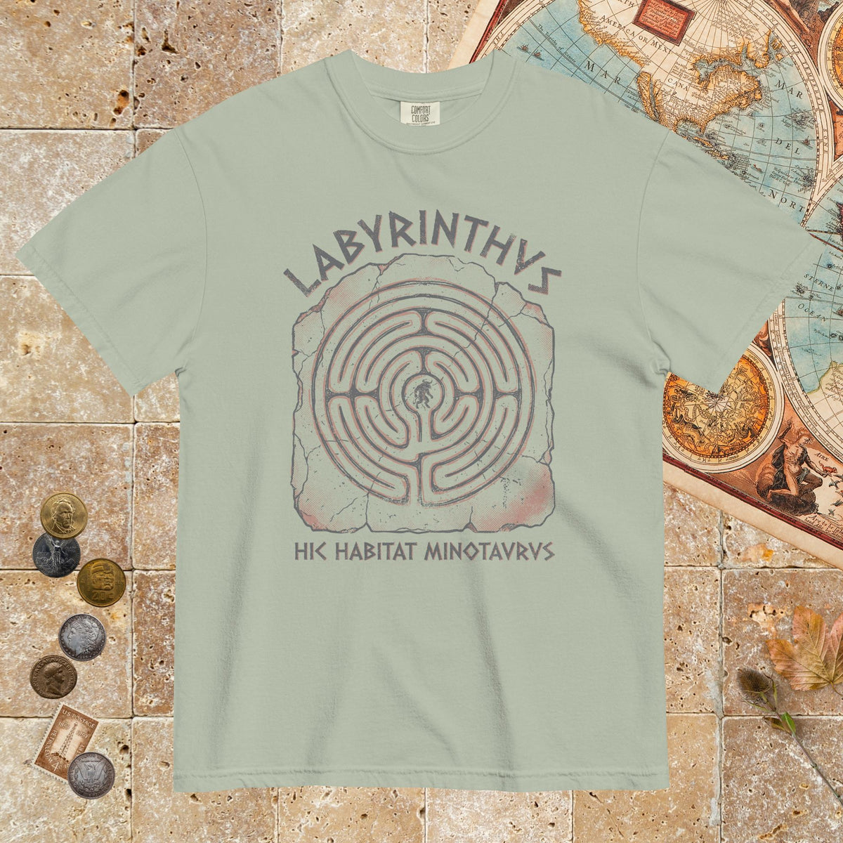Bay Labyrinthus Here Lives Minotaur - Premium Tee - history buff gift by HistoHead
