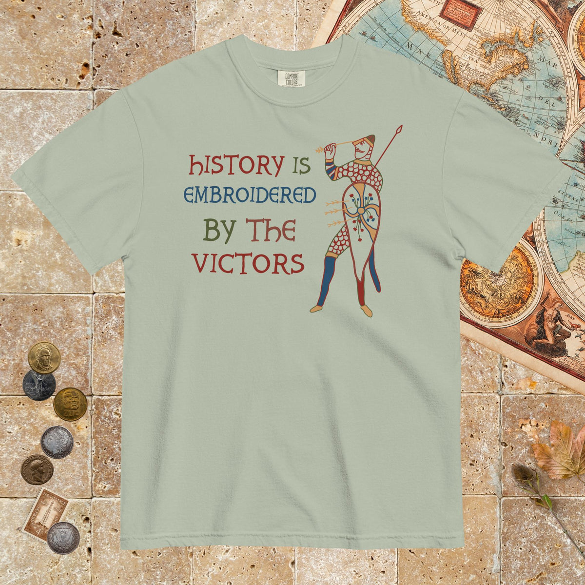Bay Harold Godwinson History Is Embroidered by the Victors Bayeux Tapestry - Premium Tee - history buff gift by HistoHead