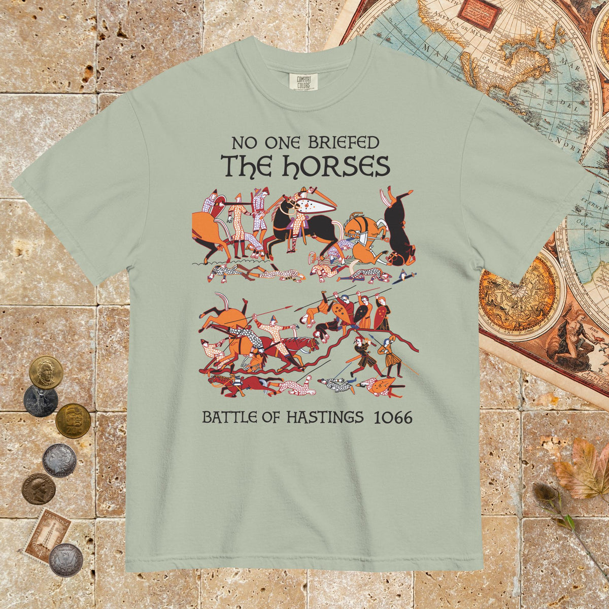 Bay Bayeux Tapestry No One Briefed the Horses - Premium Tee - history buff gift by HistoHead