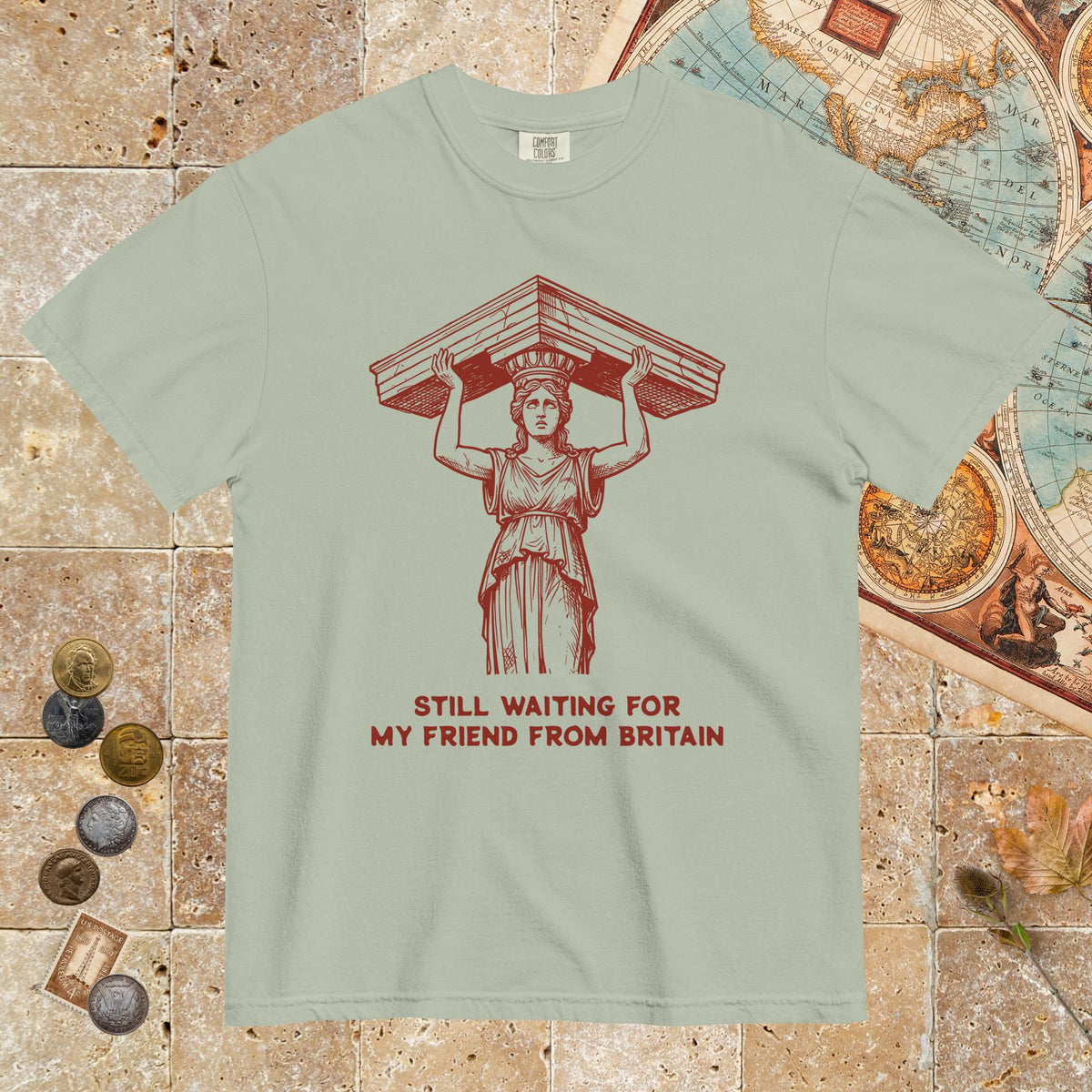 Bay Caryatid Waiting for Her Friend - Premium Tee - history buff gift by HistoHead