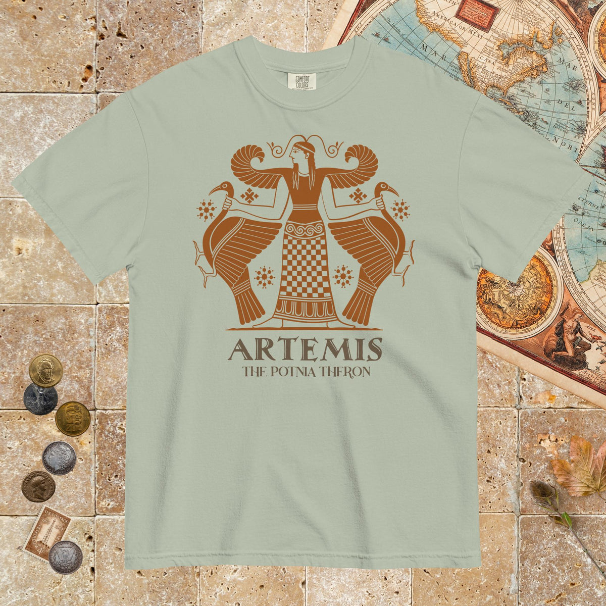 Bay Artemis the Potnia Theron Pottery Art - Premium Tee - history buff gift by HistoHead