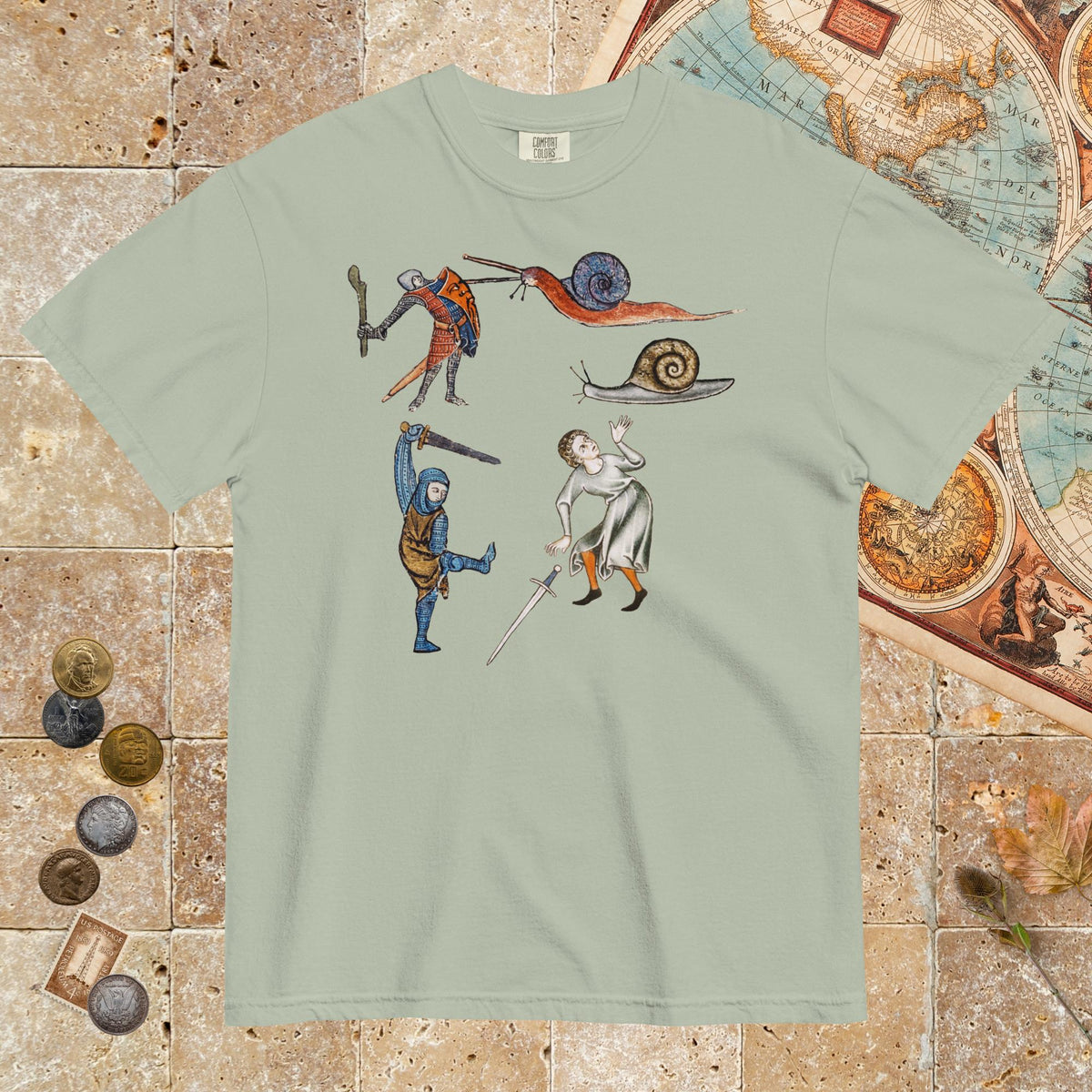 Bay Medieval Marginalia Snail Enemy - Premium Tee - history buff gift by HistoHead