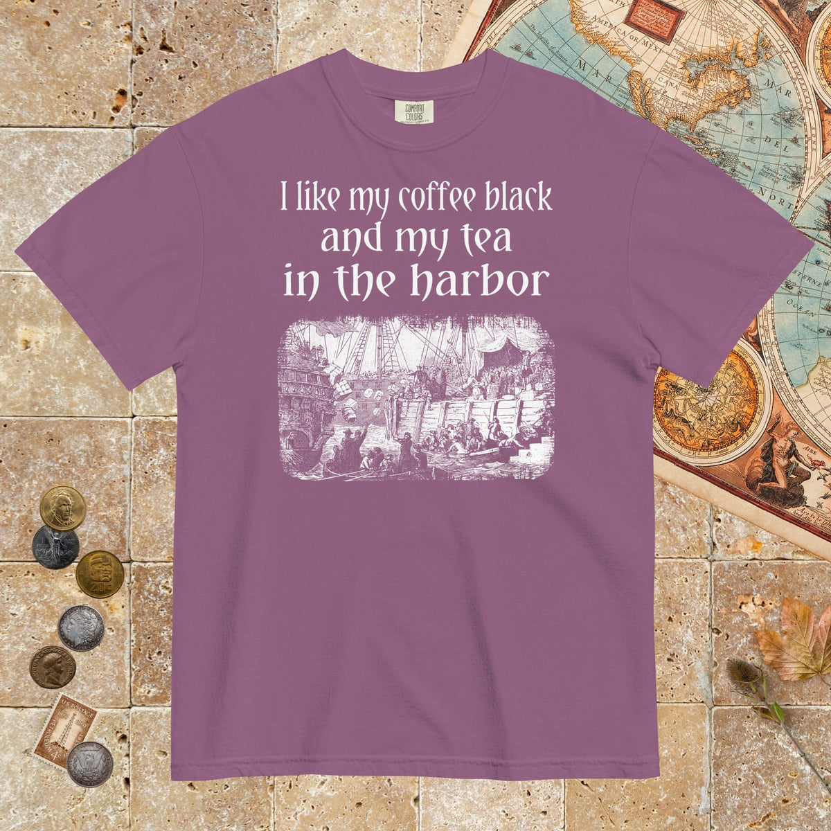 Berry Coffee Black Tea in the Harbor - Premium Tee - history buff gift by HistoHead