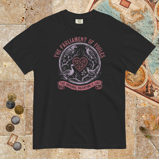 Black Chaucer Parliament of Foules Valentine - Premium Tee - history buff gift by HistoHead