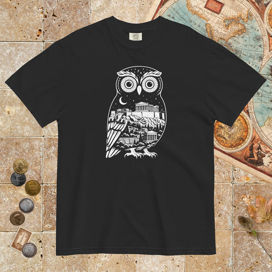 Black Athena Owl - Premium Tee - history buff gift by HistoHead