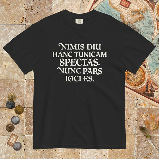 Black You Are Looking at This Shirt For Too Long Now You Are Part of the Joke in Latin - Premium Tee - history buff gift by HistoHead