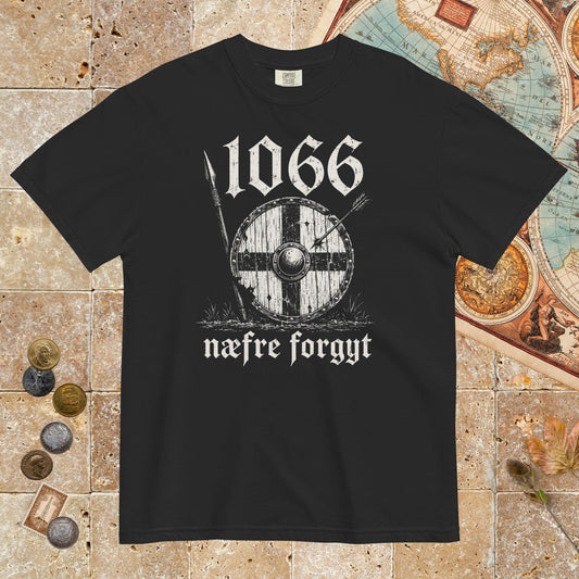 Black 1066 Never Forget in Old English - Premium Tee - history buff gift by HistoHead