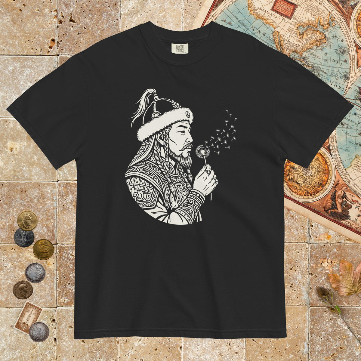 Black Genghis Khan Blowing Wishes - Premium Tee - history buff gift by HistoHead