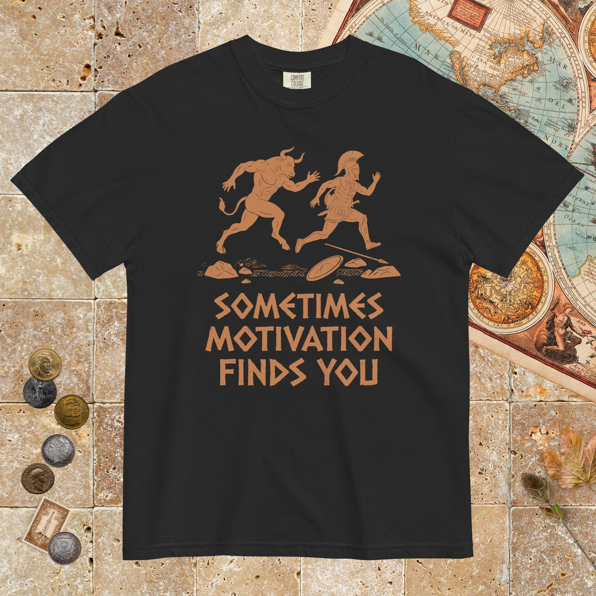 Black Motivation Finds You Minotaur Edition - Premium Tee - history buff gift by HistoHead