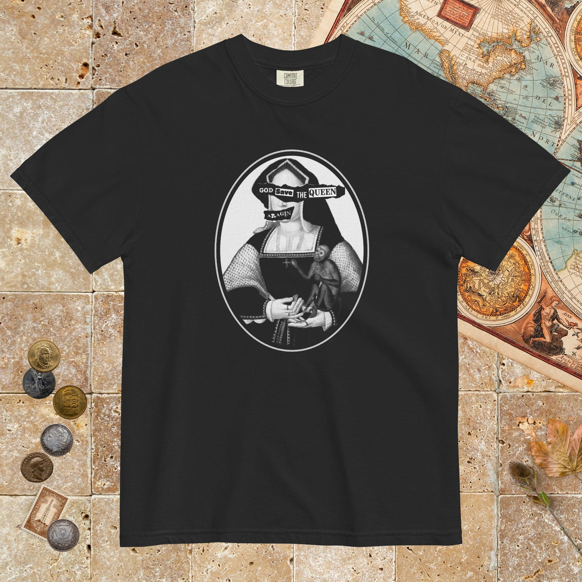 Black God Save the Queen Katherine of Aragon - Premium Tee - history buff gift by HistoHead