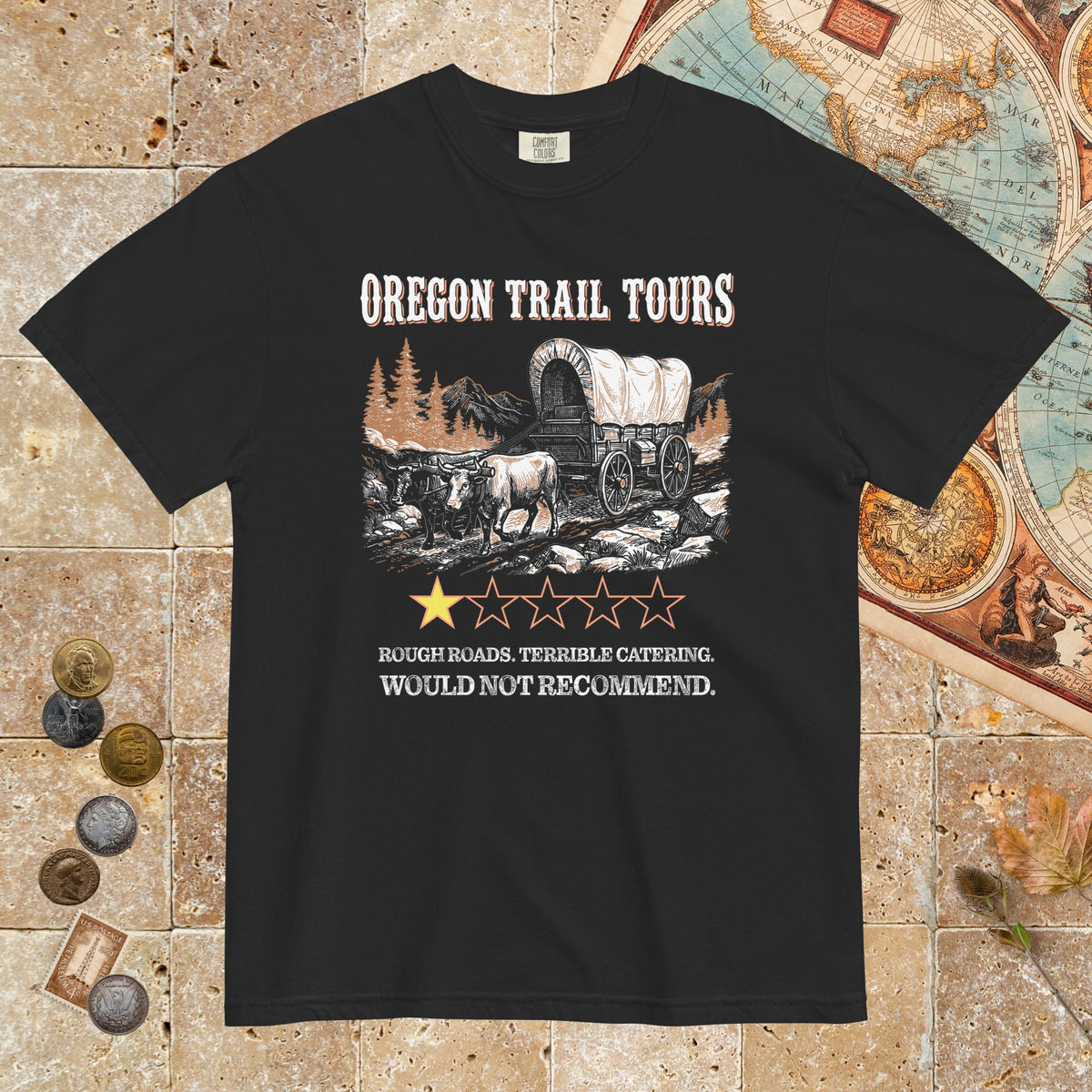Black Oregon Trail Tours Review - Premium Tee - history buff gift by HistoHead