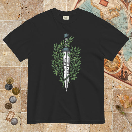 Black Si Vis Pacem Para Bellum Latin Phrase - Premium Tee - history buff gift by HistoHead