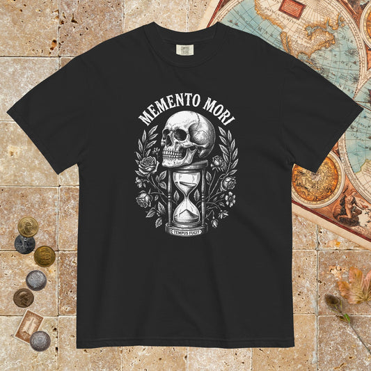 Black Memento Mori Tempus Fugit - Premium Tee - history buff gift by HistoHead