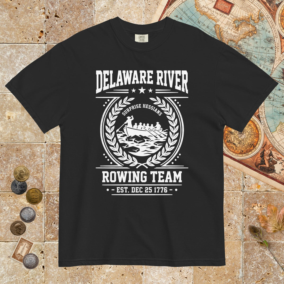 Black Delaware River Rowing Team - Premium Tee - history buff gift by HistoHead
