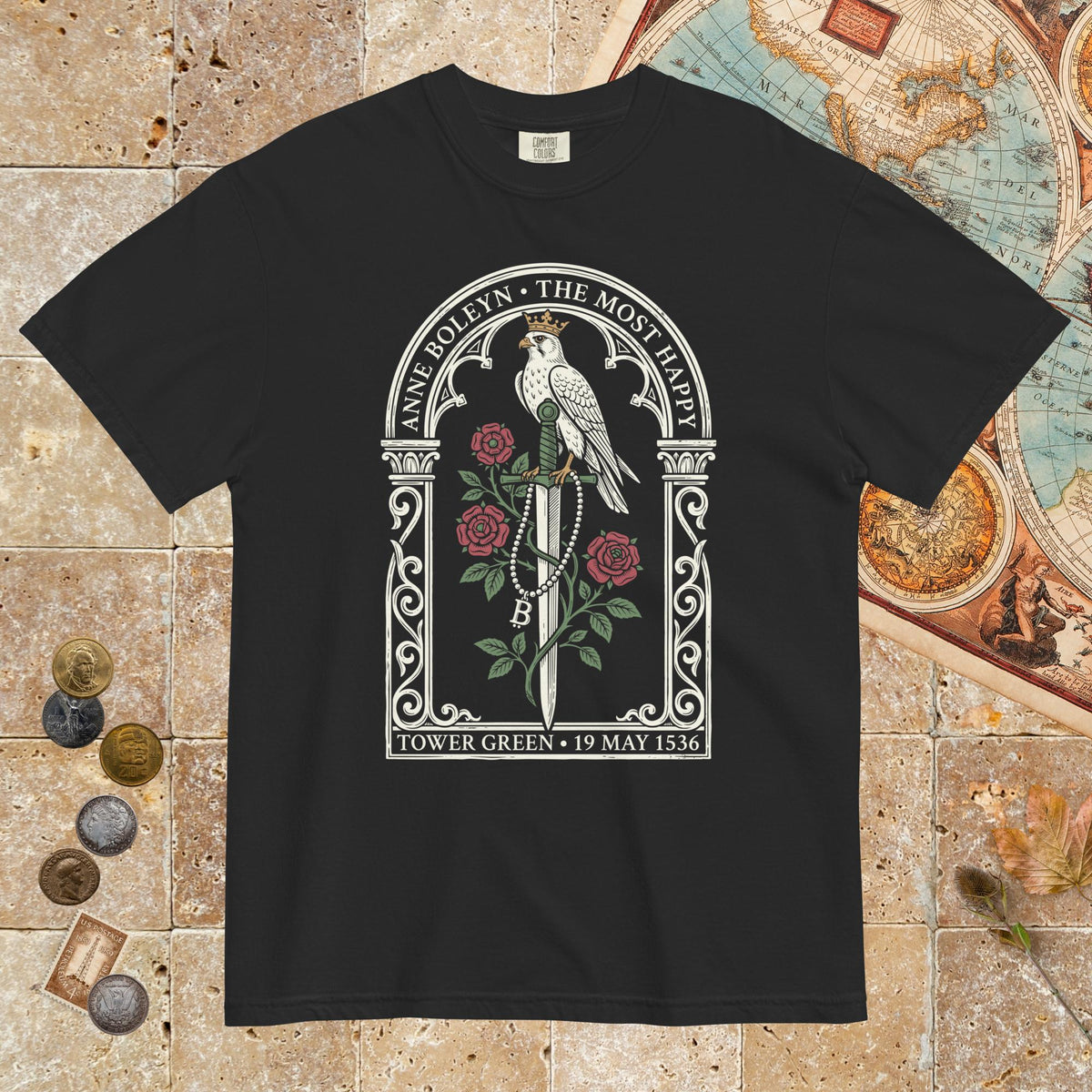 Black Anne Boleyn Falcon - Premium Tee - history buff gift by HistoHead