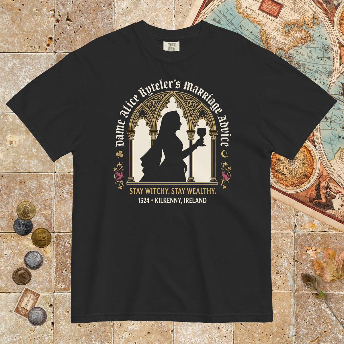 Black Alice Kyteler's Marriage Advice - Premium Tee - history buff gift by HistoHead