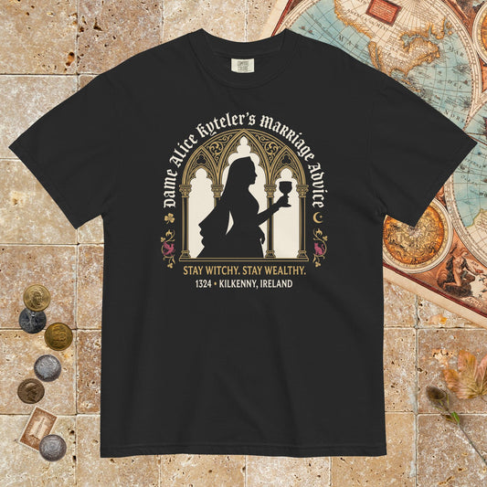 Black Alice Kyteler's Marriage Advice - Premium Tee - history buff gift by HistoHead