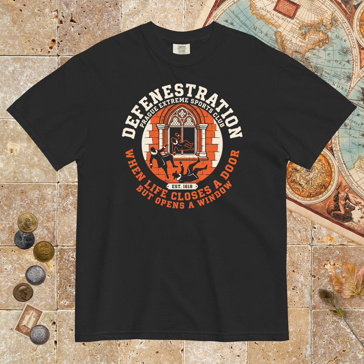 Black Defenestration Prague Extreme Sports Club - Premium Tee - history buff gift by HistoHead