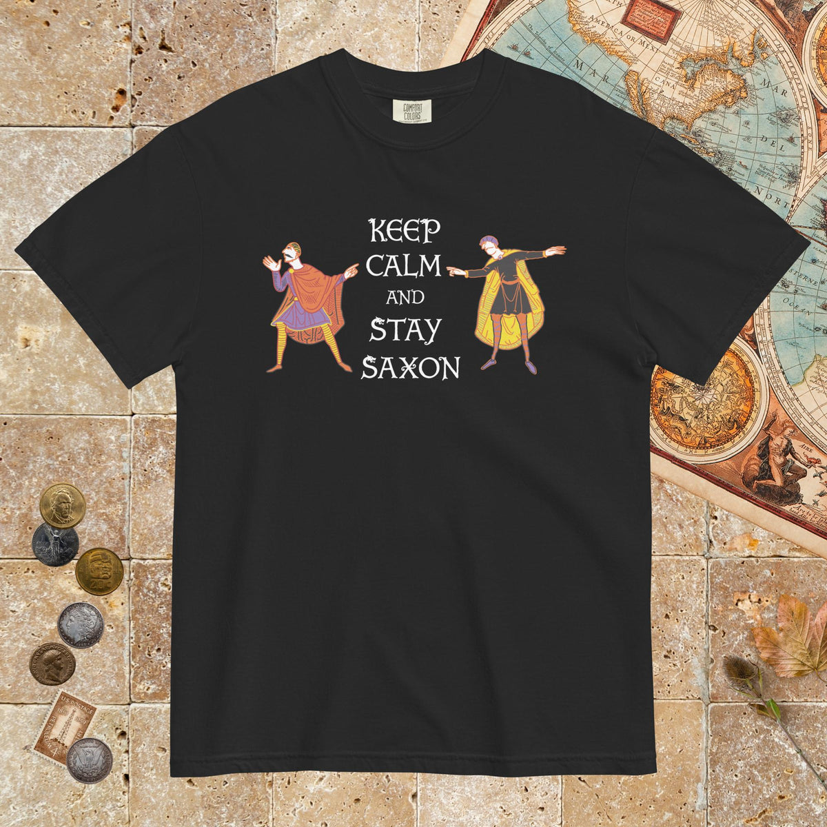 Black Harold Godwinson Keep Calm and Stay Saxon - Premium Tee - history buff gift by HistoHead