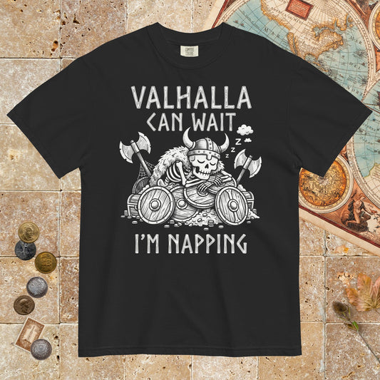 Black Valhalla Can Wait - Premium Tee - history buff gift by HistoHead