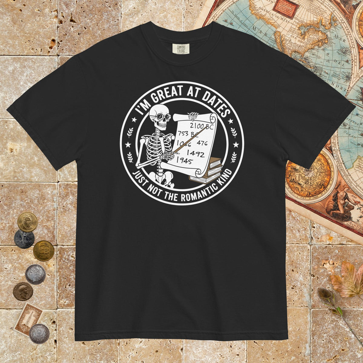 Black Great At Dates - Premium Tee - history buff gift by HistoHead