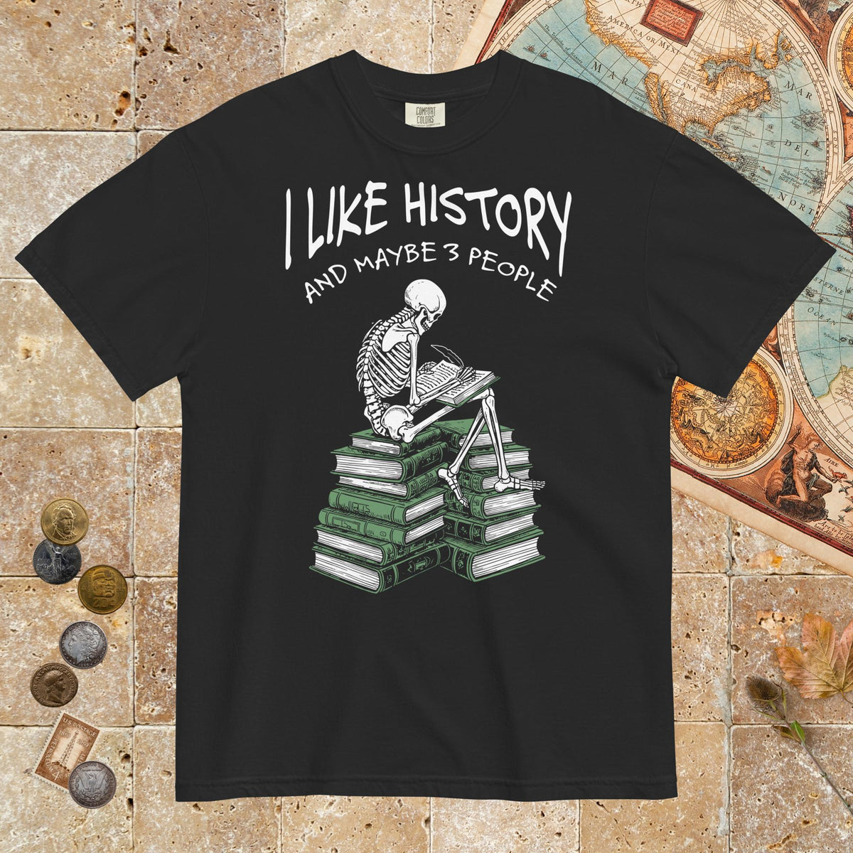 Black I Like History and Maybe 3 People - Premium Tee - history buff gift by HistoHead