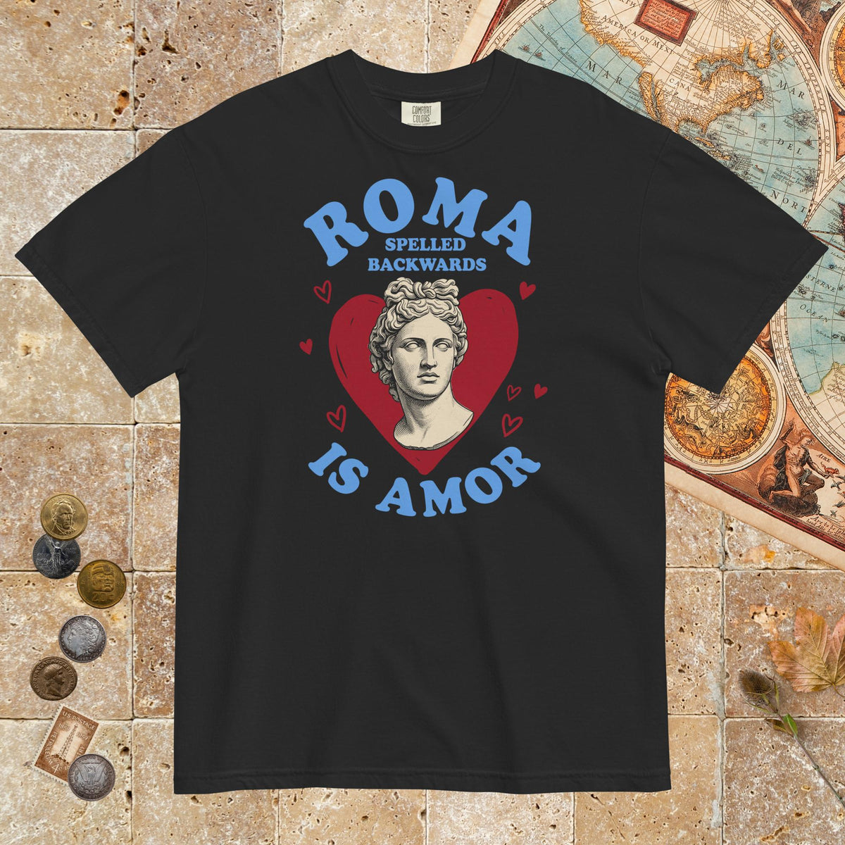 Black Roma Spelled Backwards Is Amor - Premium Tee - history buff gift by HistoHead