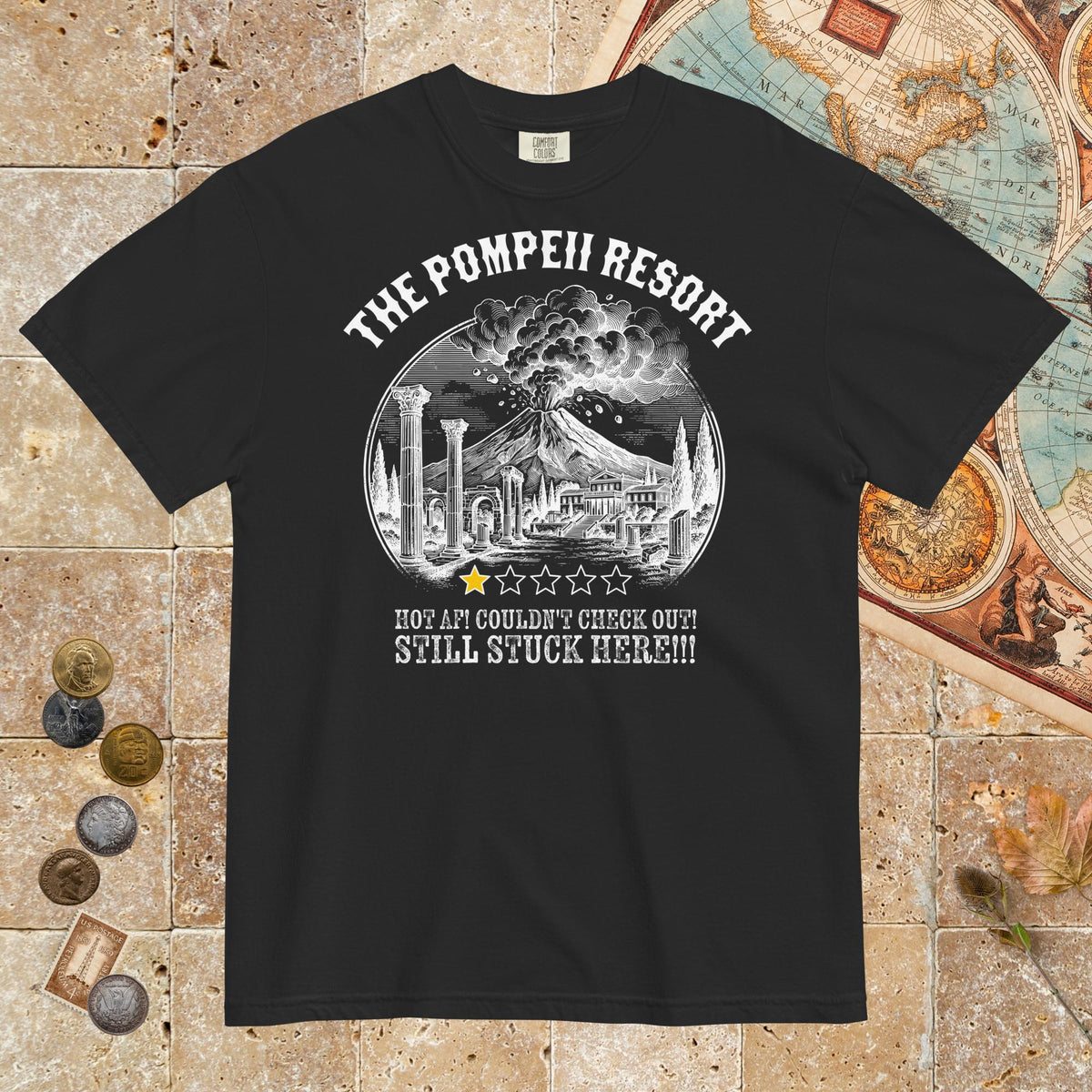 Black The Pompeii Resort Review - Premium Tee - history buff gift by HistoHead