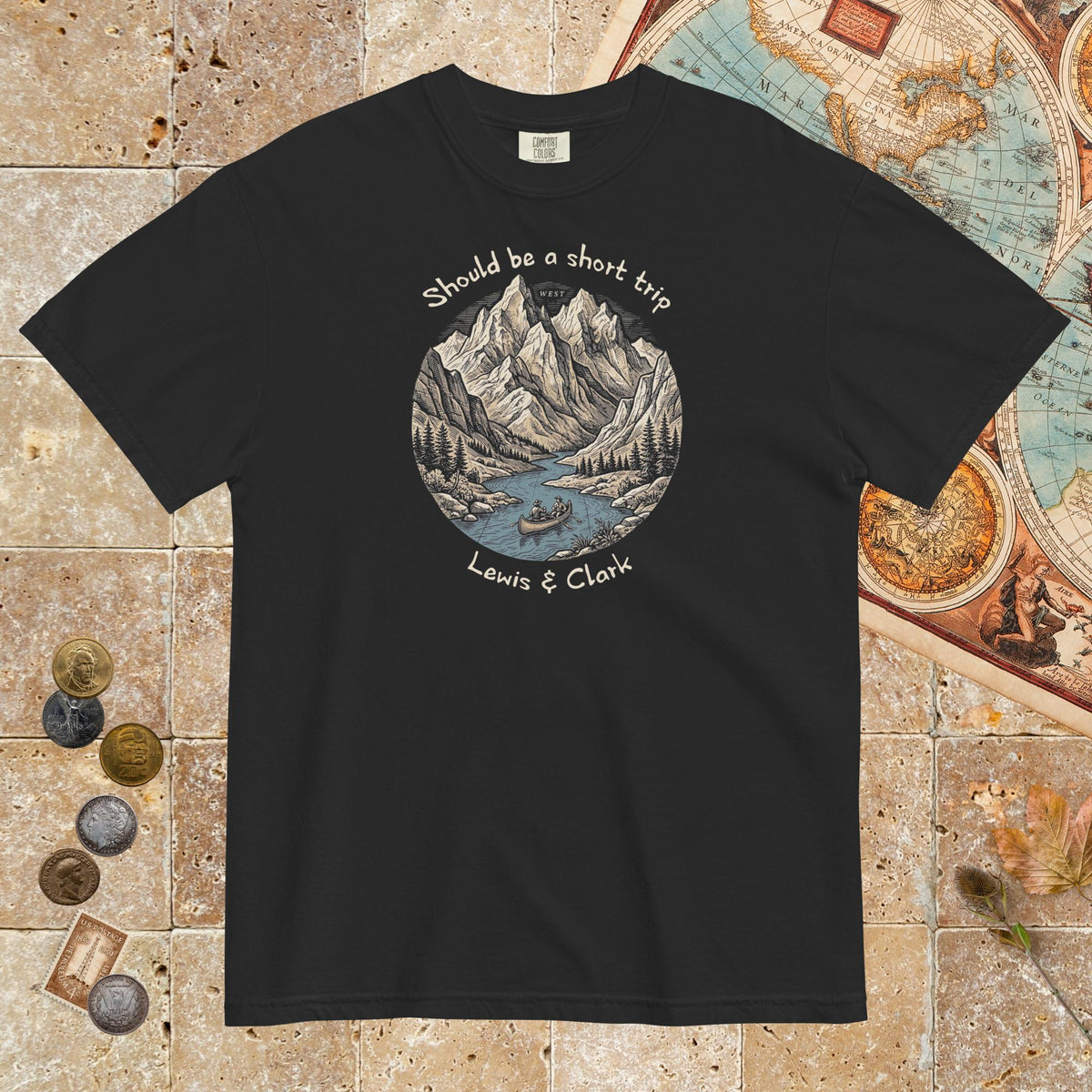 Black Lewis & Clark Short Trip - Premium Tee - history buff gift by HistoHead