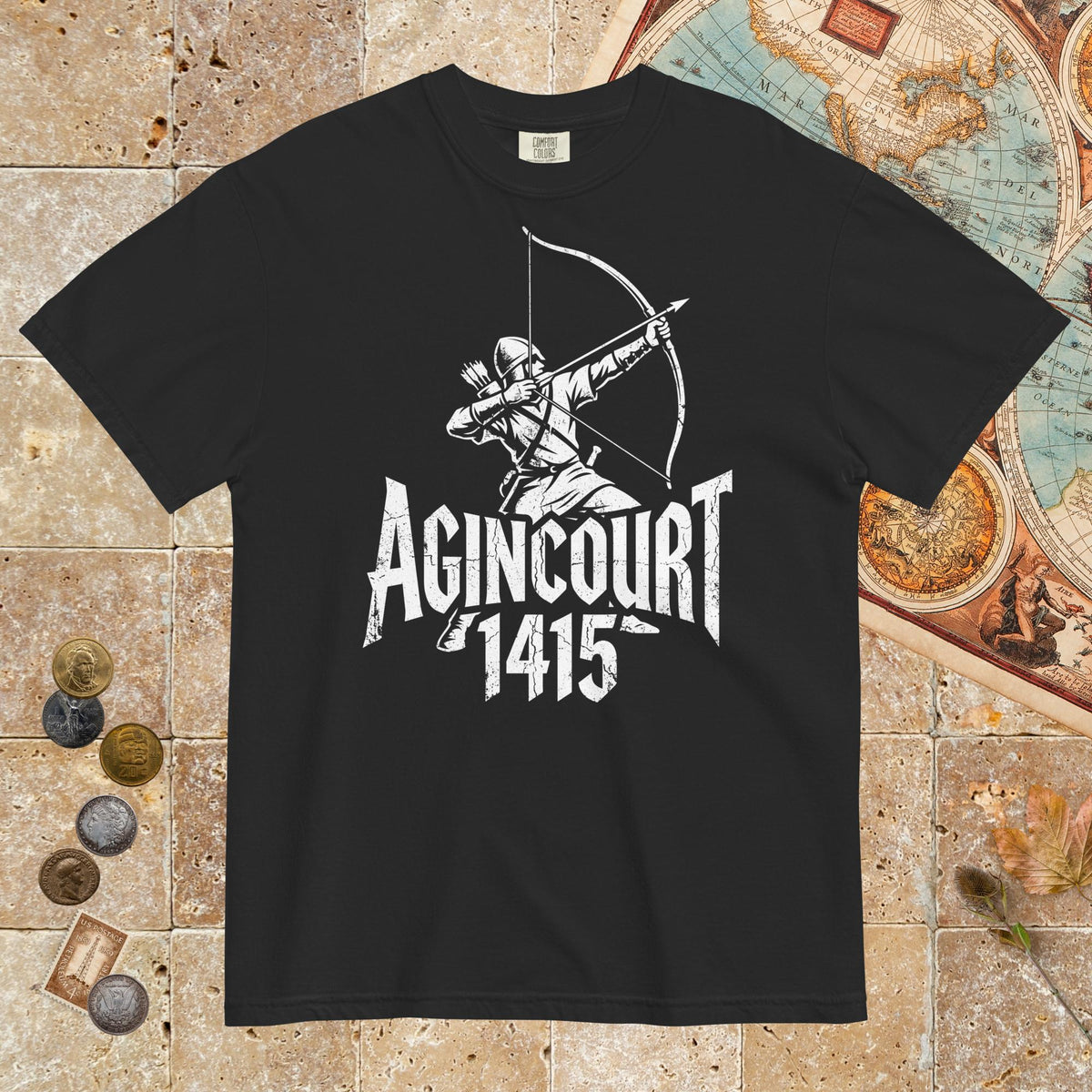 Black Agincourt 1415 Longbowman - Premium Tee - history buff gift by HistoHead