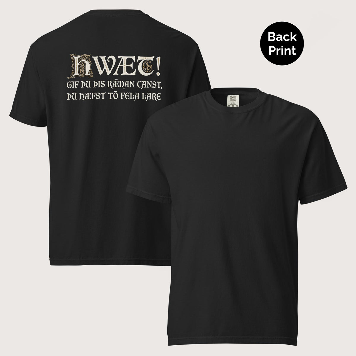 Black If You Can Read This You Have Too Much Education in Old English - Premium Tee - Back Print - history buff gift by HistoHead