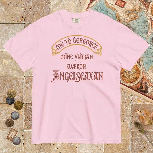 Blossom In My Defense My Ancestors Were Anglo-Saxons in Old English - Premium Tee - history buff gift by HistoHead