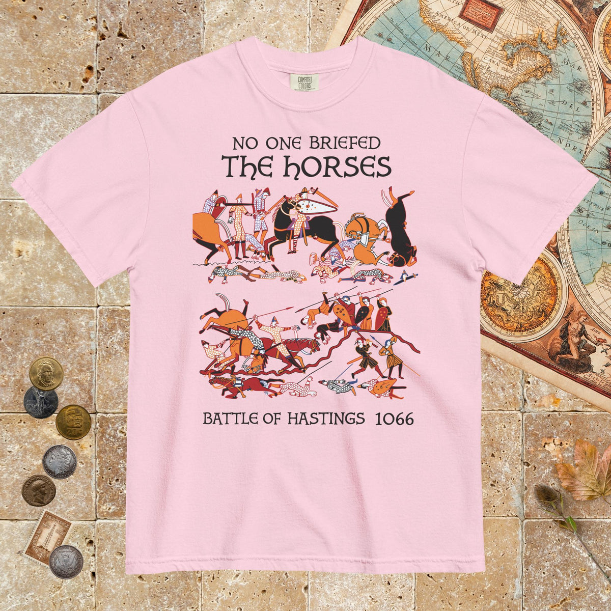 Blossom Bayeux Tapestry No One Briefed the Horses - Premium Tee - history buff gift by HistoHead