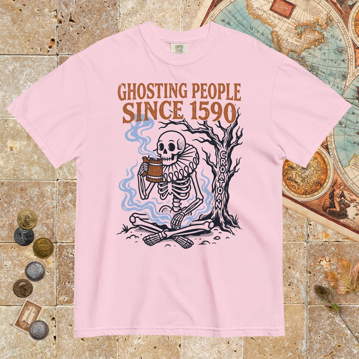Blossom Roanoke Colony Ghosting Since 1590 - Premium Tee - history buff gift by HistoHead