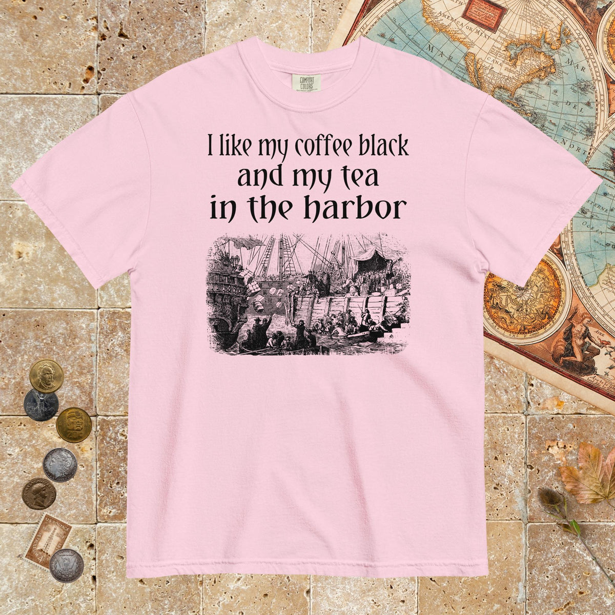 Blossom Coffee Black Tea in the Harbor - Premium Tee - history buff gift by HistoHead