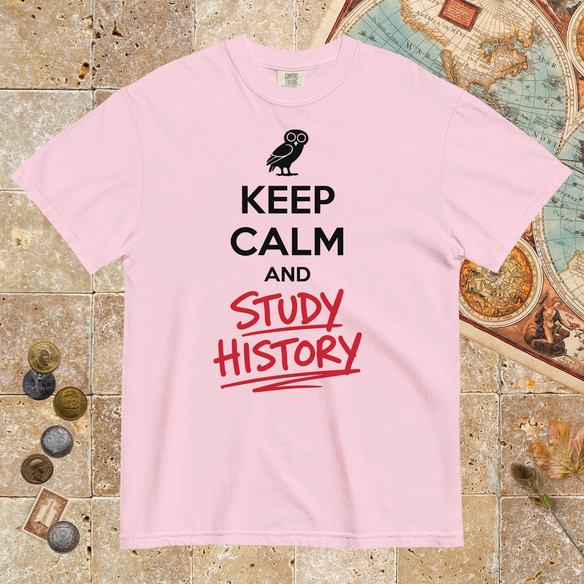 Blossom Keep Calm and Study History - Premium Tee - history buff gift by HistoHead