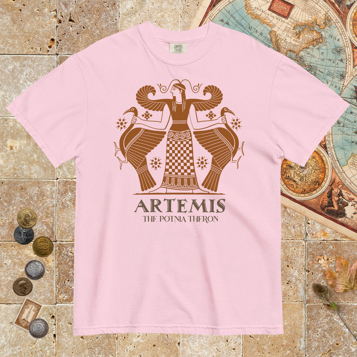 Blossom Artemis the Potnia Theron Pottery Art - Premium Tee - history buff gift by HistoHead
