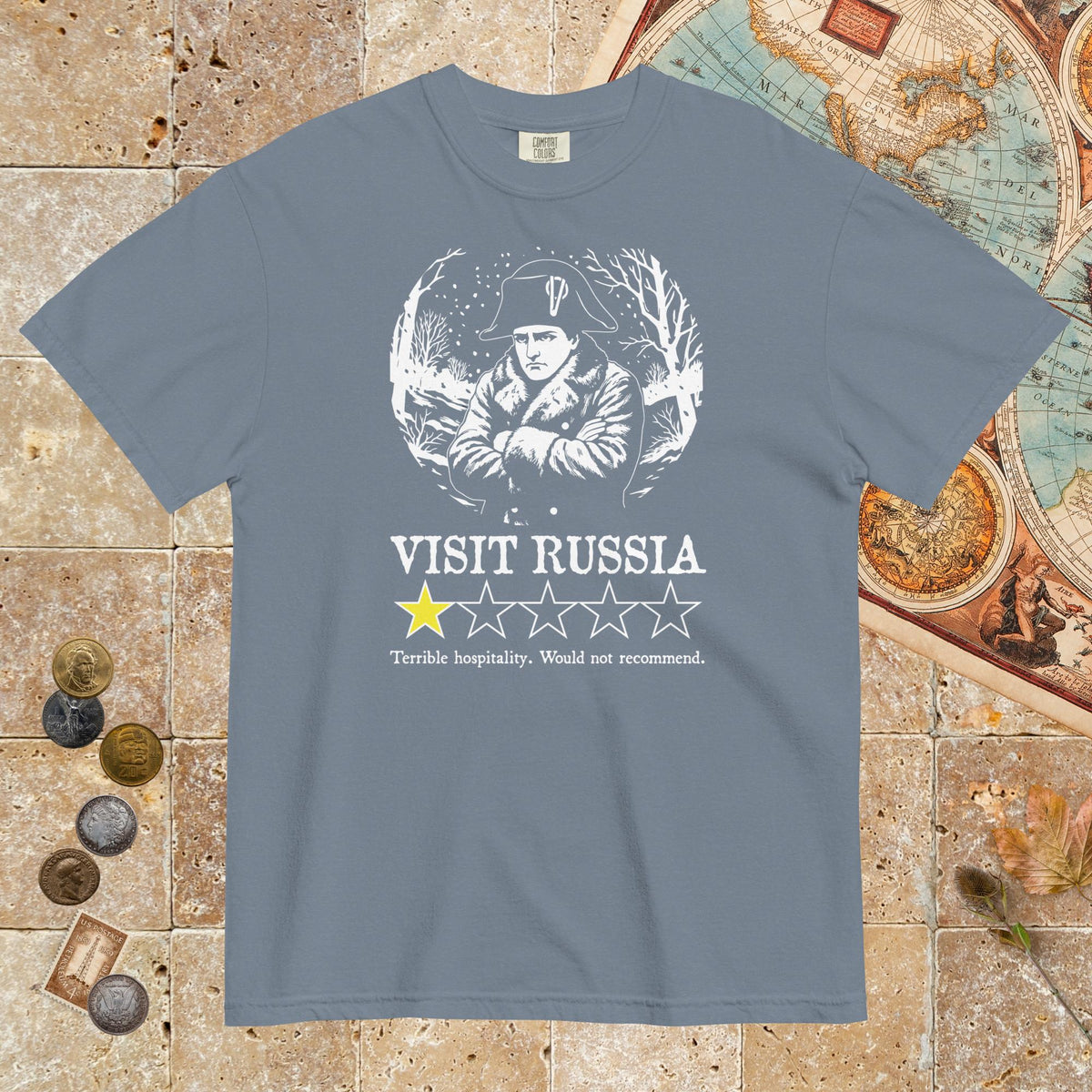 Blue Jean Napoleon Visit Russia Review - Premium Tee - history buff gift by HistoHead