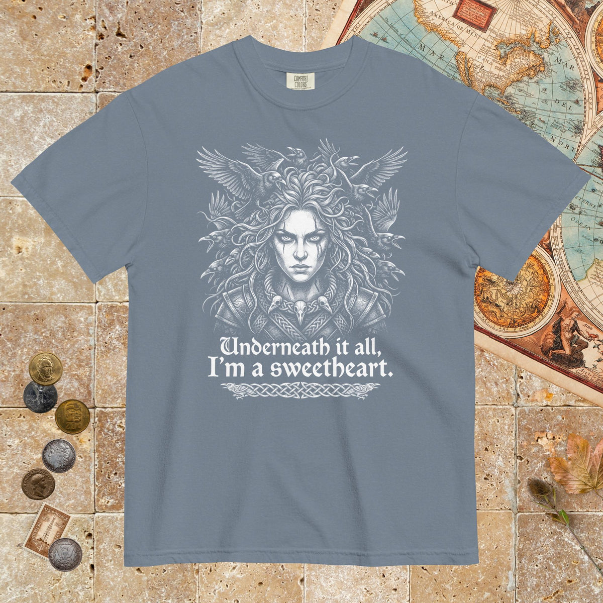 Blue Jean The Morrigan Underneath I'm a Sweetheart - Premium Tee - history buff gift by HistoHead