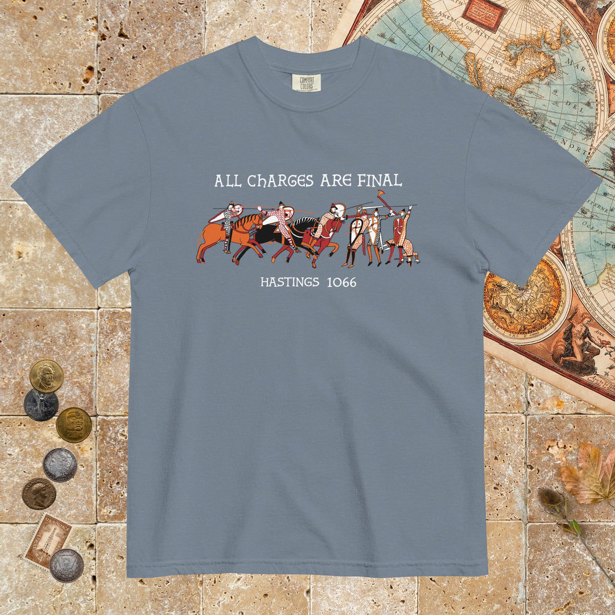 Blue Jean Bayeux Tapestry All Charges Are Final - Premium Tee - history buff gift by HistoHead