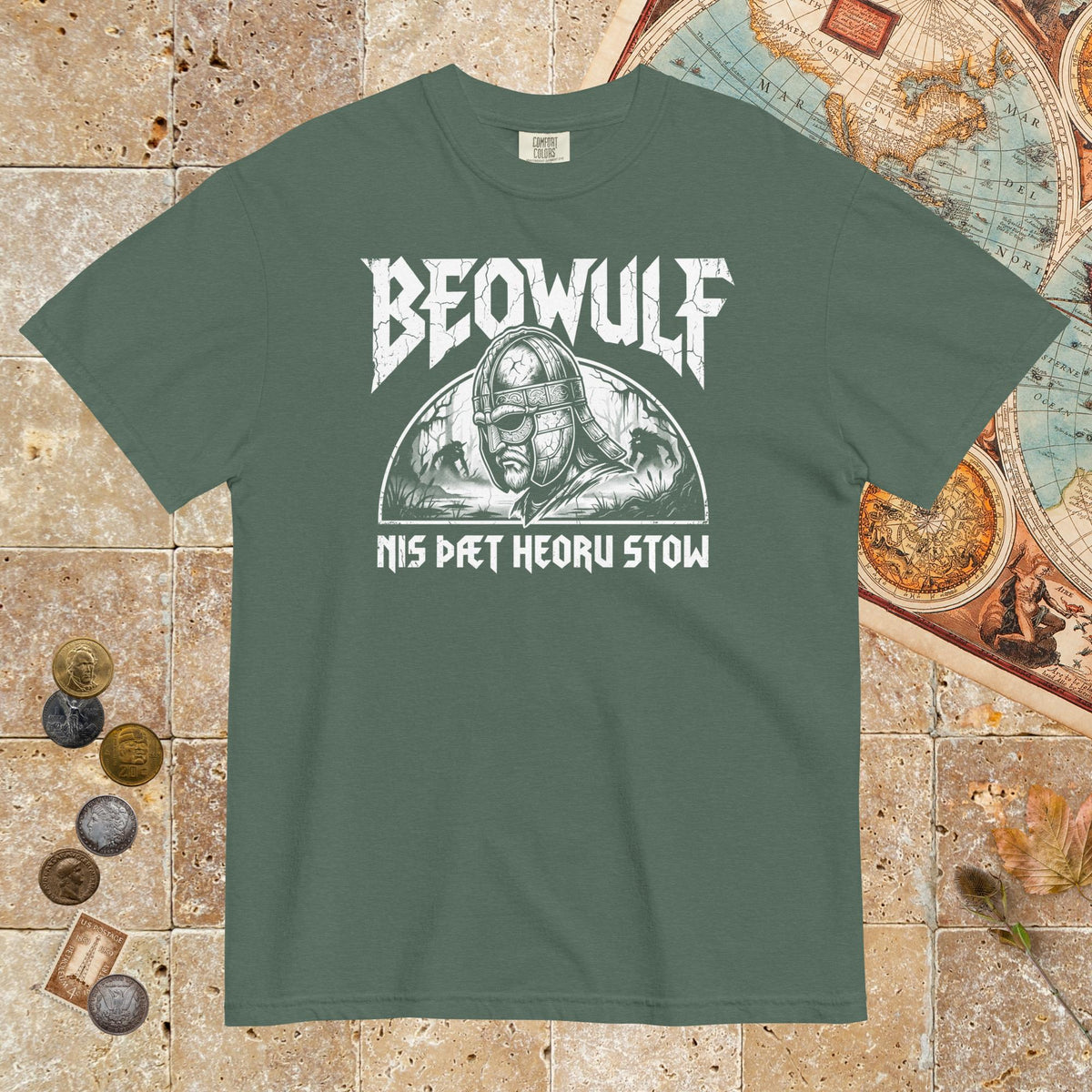 Blue Spruce Beowulf That Is No Pleasant Place Old English - Premium Tee - history buff gift by HistoHead