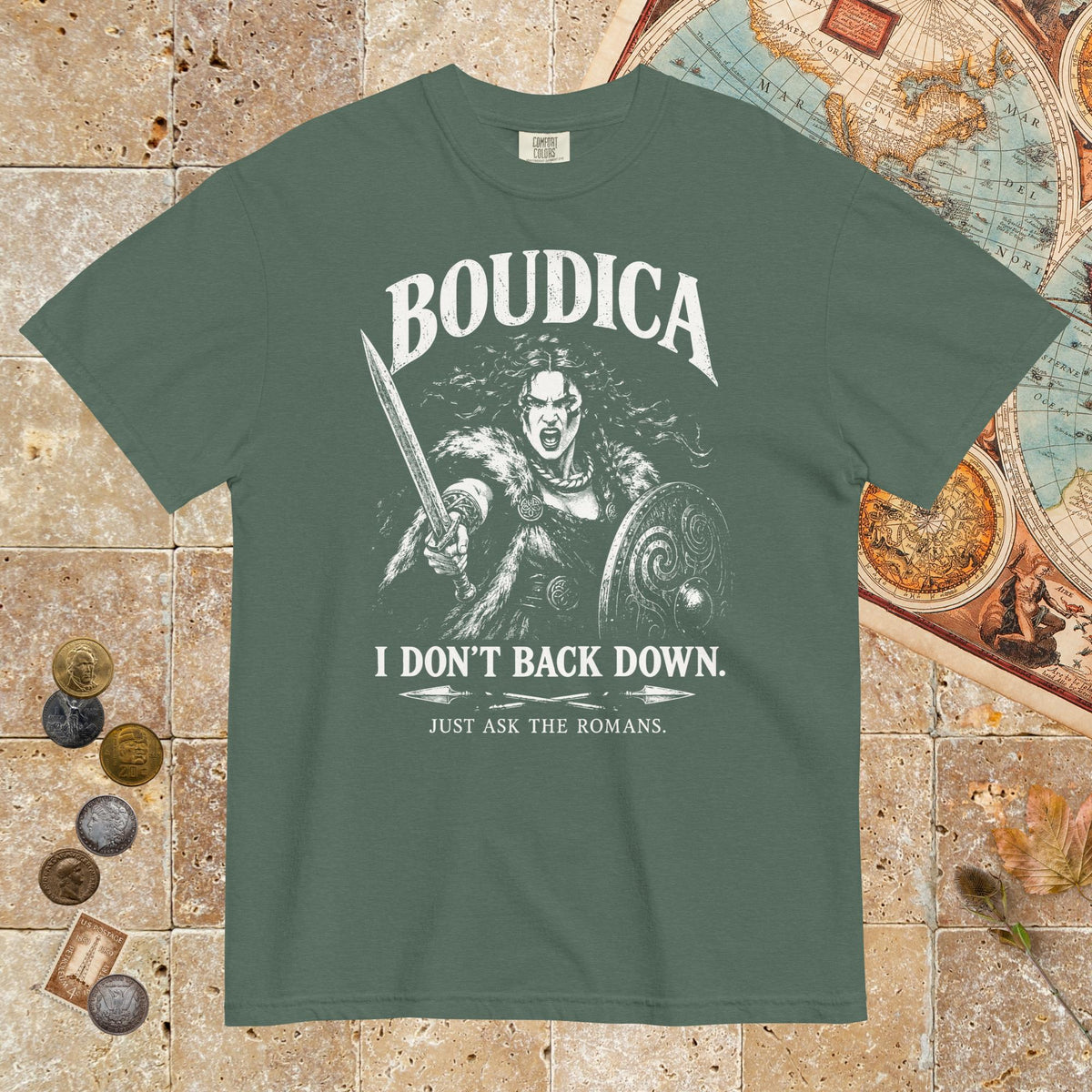 Blue Spruce Boudica I Don't Back Down - Premium Tee - history buff gift by HistoHead