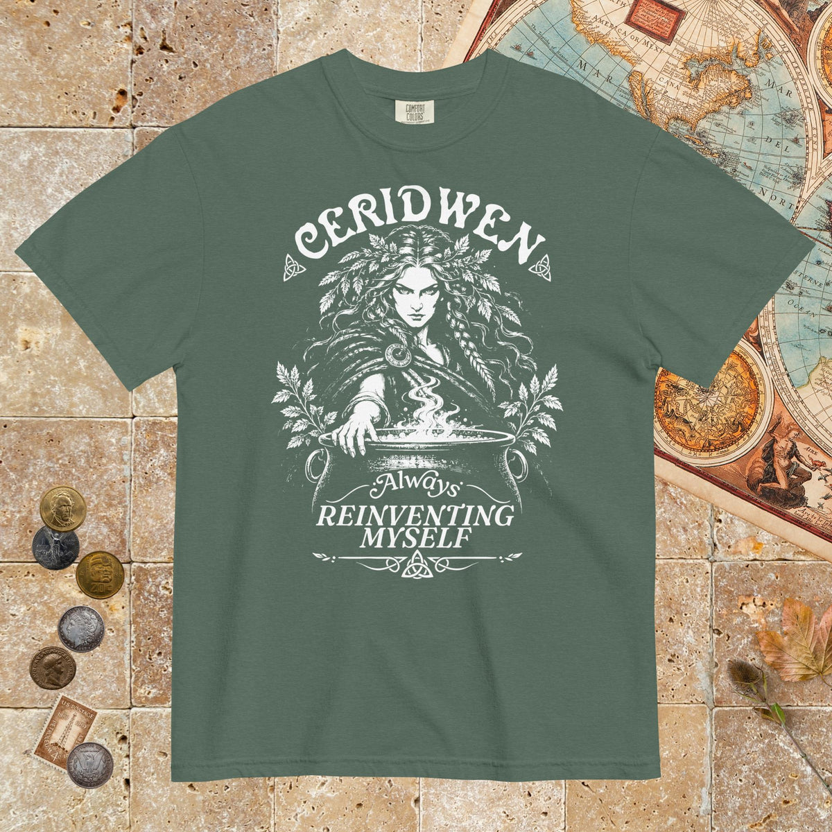 Blue Spruce Ceridwen Always Reinventing Myself - Premium Tee - history buff gift by HistoHead