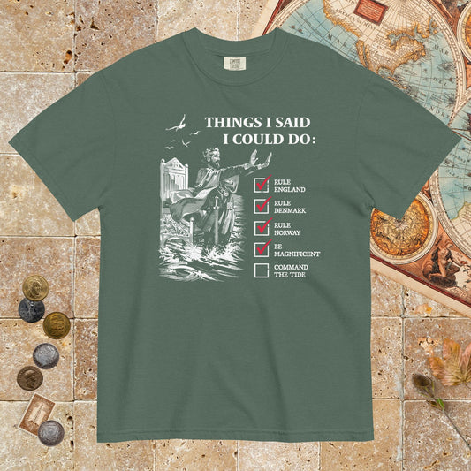 Blue Spruce Cnut the Great Commanding the Tide - Premium Tee - history buff gift by HistoHead