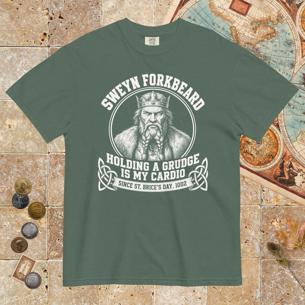 Blue Spruce Sweyn Forkbeard Holding a Grudge Is My Cardio - Premium Tee - history buff gift by HistoHead