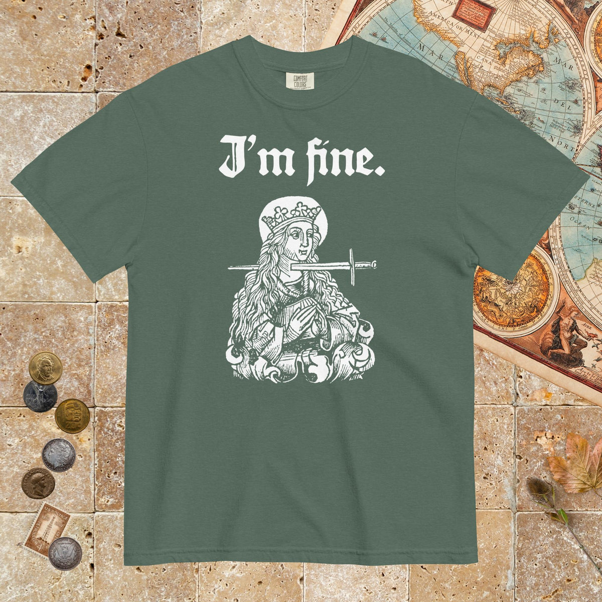 Blue Spruce Saint Lucy I'm Fine - Premium Tee - history buff gift by HistoHead