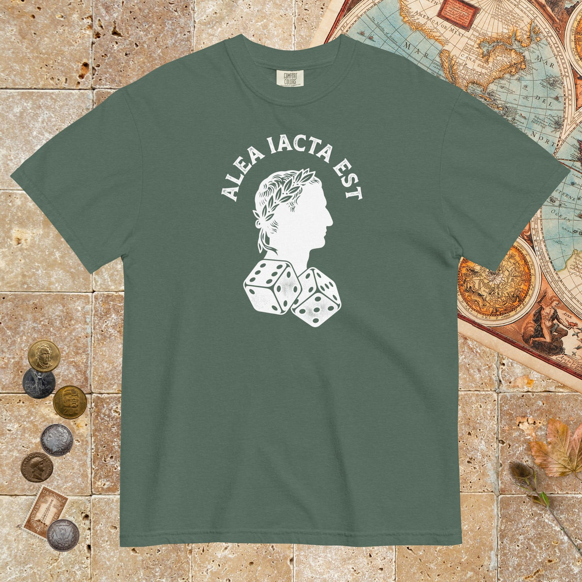 Blue Spruce Alea Iacta Est Caesar Quote - Premium Tee - history buff gift by HistoHead